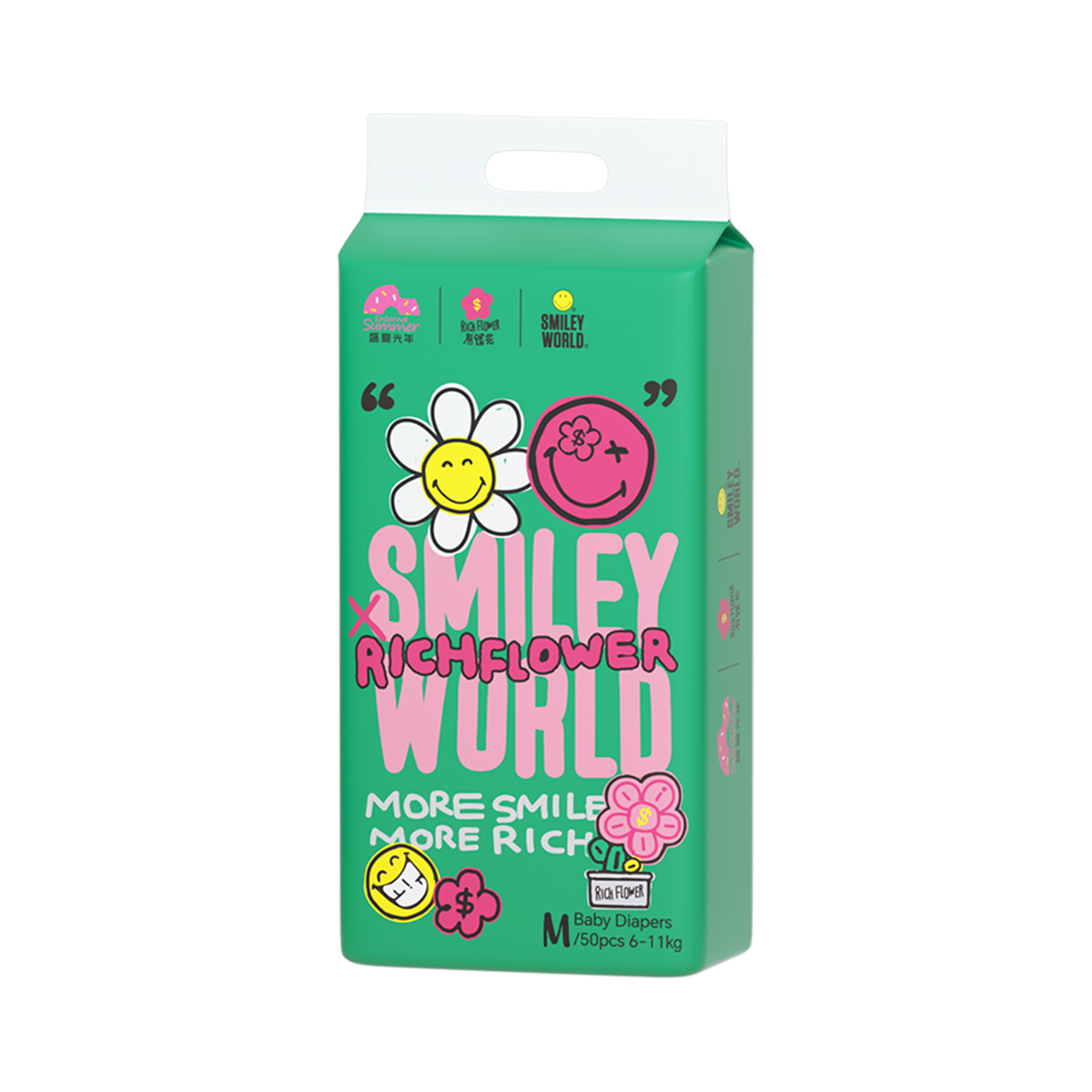 Enternal Summer Smiley x Rich Flower Series Nappy Pack – Sensitive Skin Ultra Soft Enternal Summer